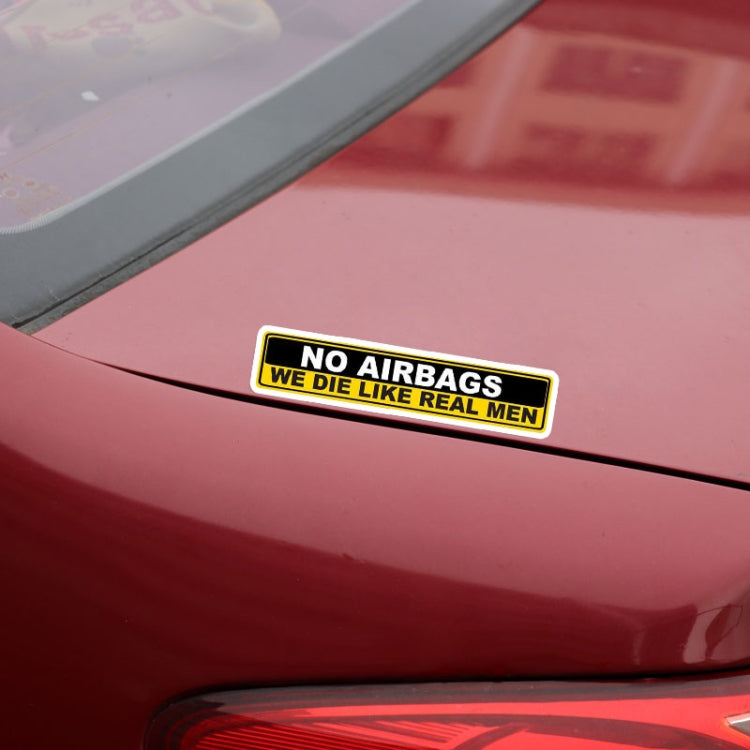 YJZT 2X Car Sticker Warning NO AIRBAGS WE DIE LIKE REAL MEN PVC Decal, Size: 15cm x 3cm - Decorative Sticker by buy2fix | Online Shopping UK | buy2fix