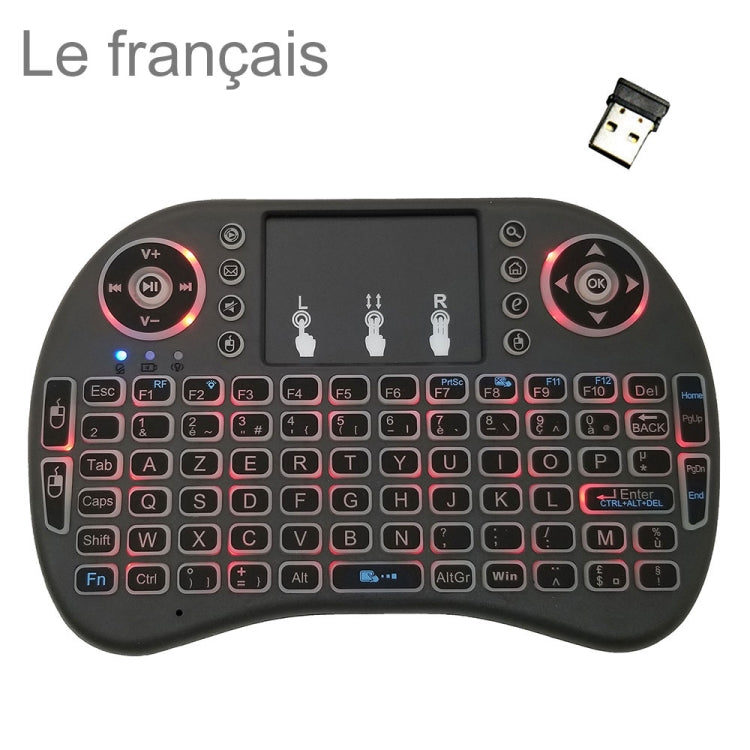 Support Language: French i8 Air Mouse Wireless Backlight Keyboard with Touchpad for Android TV Box & Smart TV & PC Tablet & Xbox360 & PS3 & HTPC/IPTV - MINI PC Accessories & Gadgets by buy2fix | Online Shopping UK | buy2fix