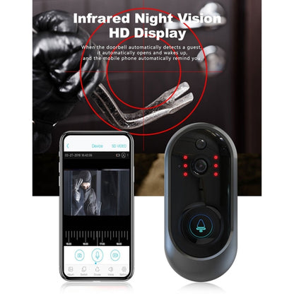 M108 720P 6400mAh Smart WIFI Video Visual Doorbell,Support Phone Remote Monitoring & Real-time Voice Intercom (Black) - Security by buy2fix | Online Shopping UK | buy2fix