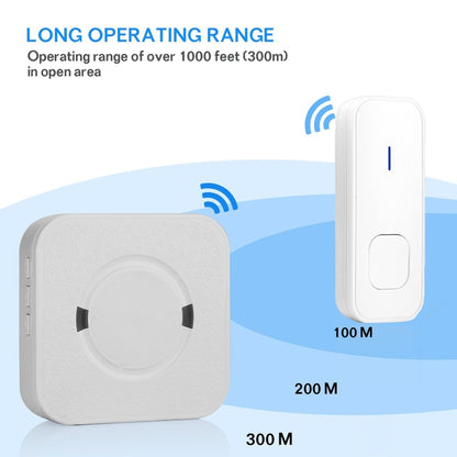 P6-B 110dB Wireless IP55 Waterproof Low Power Consumption WiFi Doorbell Receiver, 53 Music Options, Receiver Distance: 300m(White) - Security by buy2fix | Online Shopping UK | buy2fix