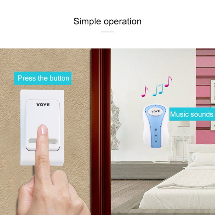 VOYE V008B Home Music Remote Control Wireless Doorbell with 38 Polyphony Sounds, US Plug (White) - Security by VOYE | Online Shopping UK | buy2fix