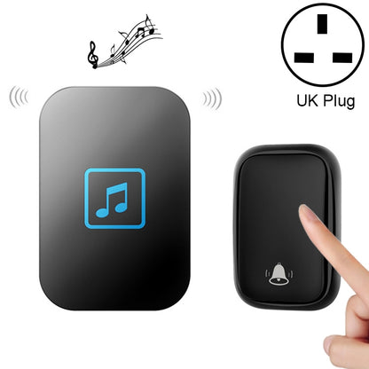 CACAZI FA86 Self-Powered Smart Home Wireless Doorbell, UK Plug(Black) - Security by CACAZI | Online Shopping UK | buy2fix