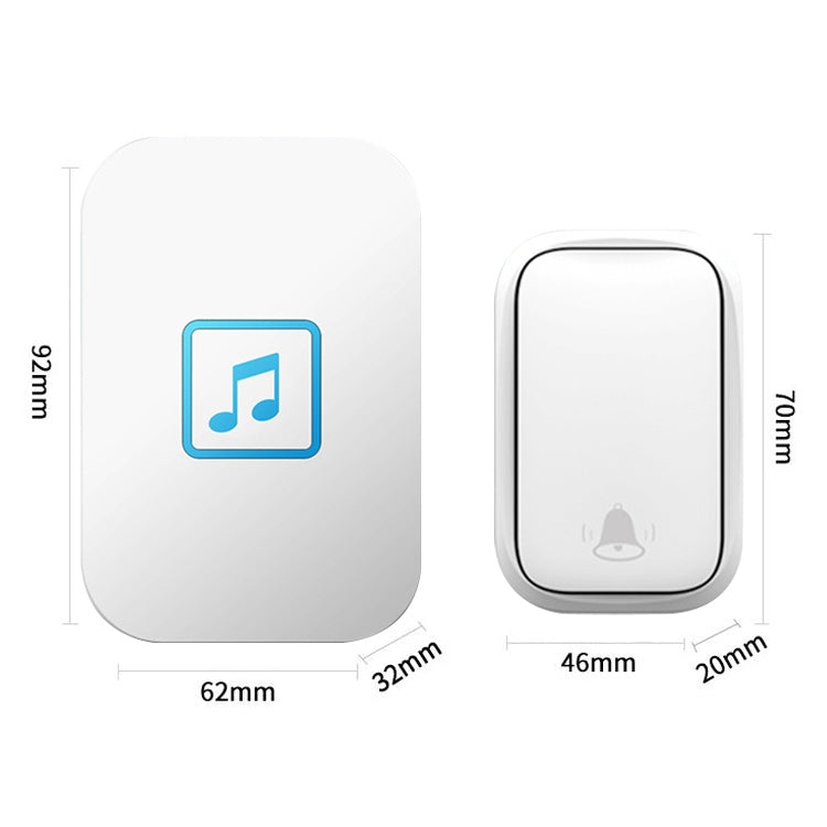 CACAZI FA86 Self-Powered Smart Home Wireless Doorbell, US Plug(White) - Security by CACAZI | Online Shopping UK | buy2fix