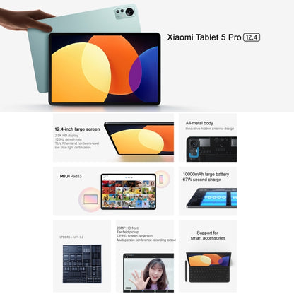 Xiaomi Pad 5 Pro, 12.4 inch, 6GB+128GB, Dual Back Cameras, MIUI 13 Qualcomm Snapdragon 870 Octa Core up to 3.2GHz, 10000mAh Battery(Green) - Other by Xiaomi | Online Shopping UK | buy2fix