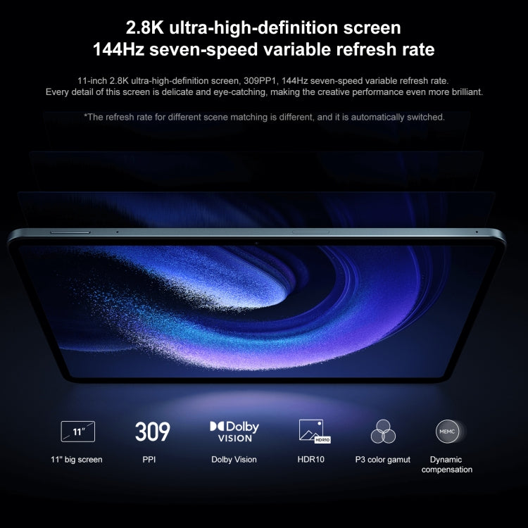 Xiaomi Pad 6 Pro, 11.0 inch, 12GB+256GB, MIUI 14 Qualcomm Snapdragon 8+ 4nm Octa Core up to 3.2GHz, 20MP HD Front Camera, 8600mAh Battery (Black) - Other by Xiaomi | Online Shopping UK | buy2fix