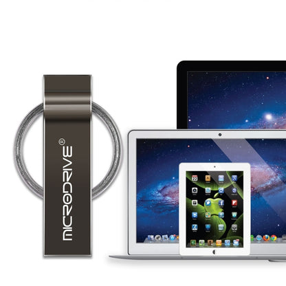 MicroDrive 64GB USB 2.0 Metal Keychain U Disk (Black) - USB Flash Drives by MicroDrive | Online Shopping UK | buy2fix